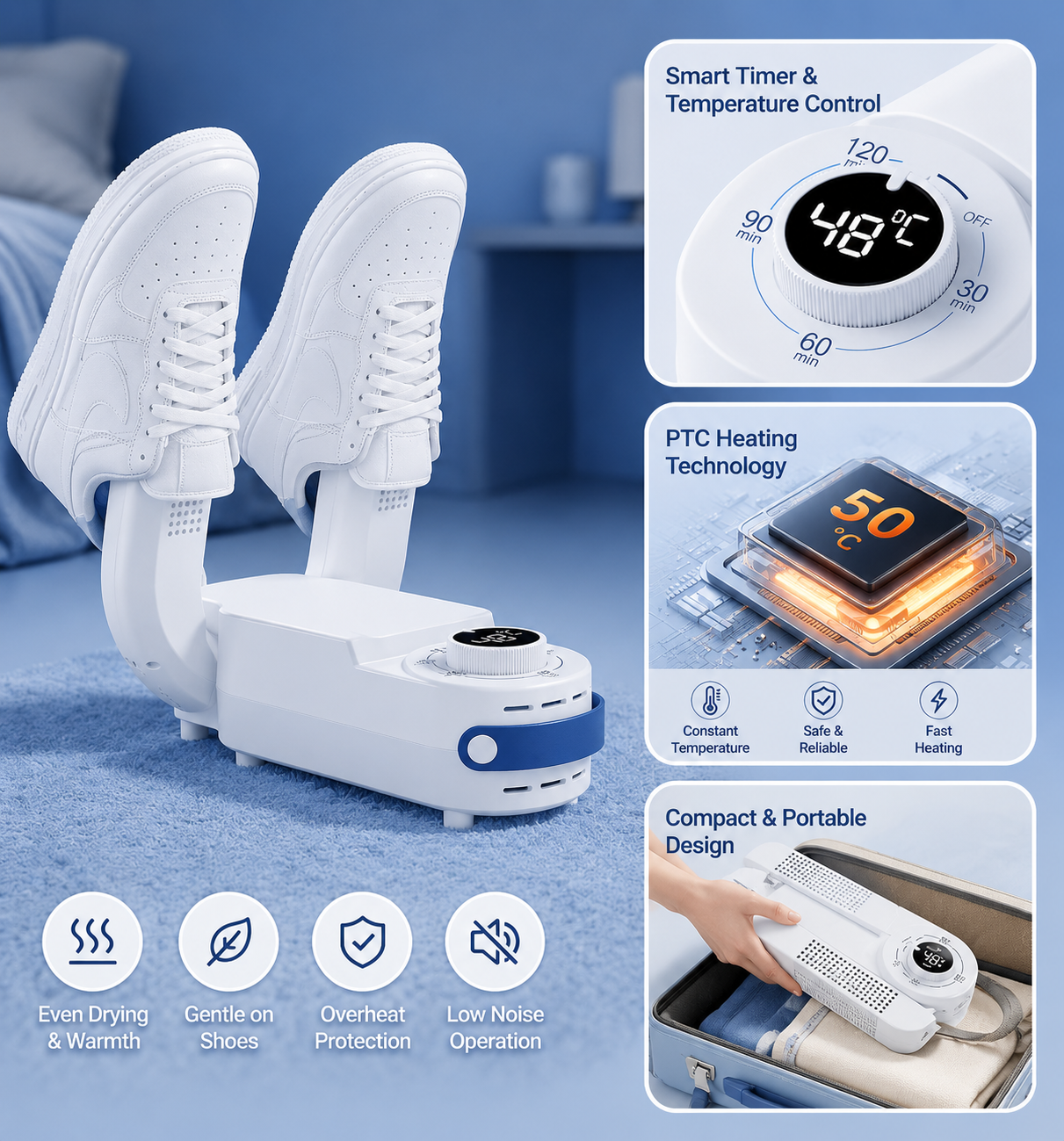DryPro™ Electric Shoe Dryer & Warmer | Dry Shoes Overnight