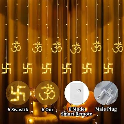 Swastik Curtain Lights for Diwali Hindsutra™