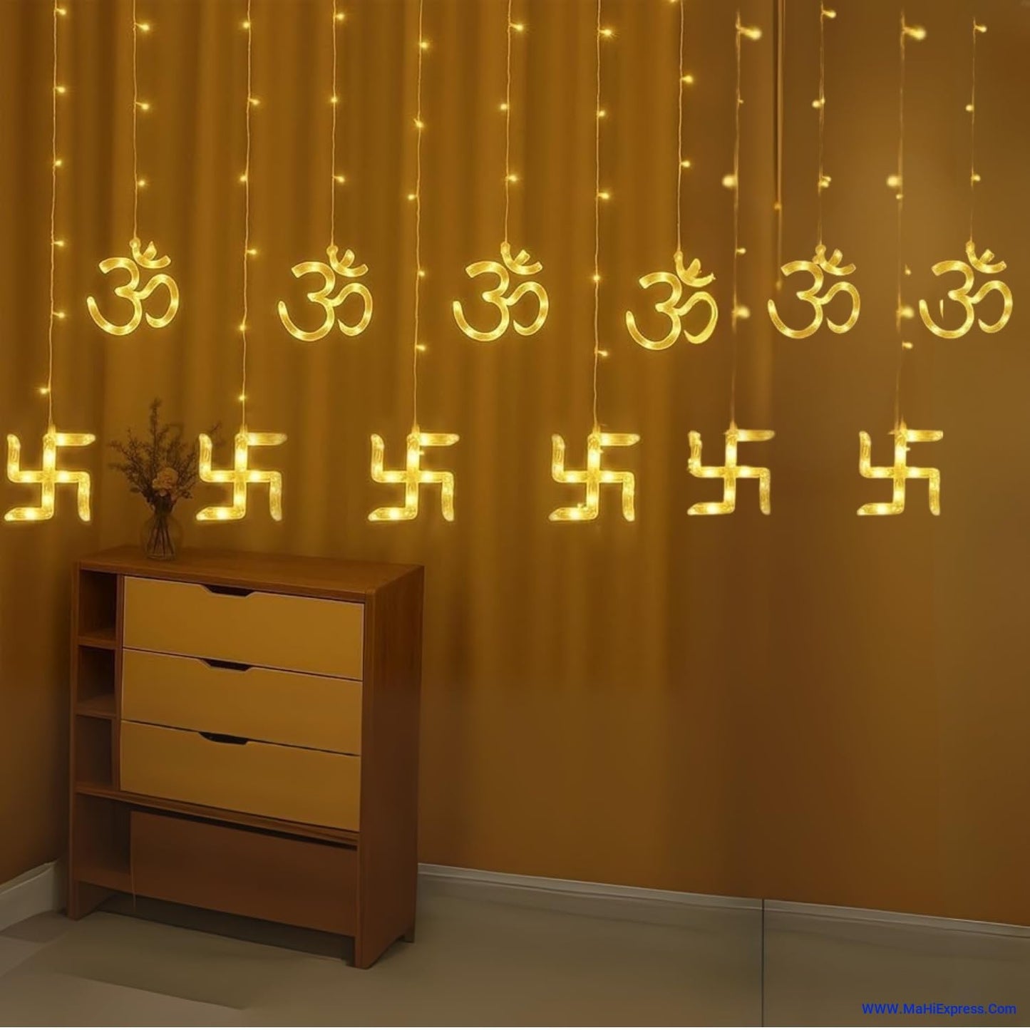 Swastik Curtain Lights for Diwali Hindsutra™