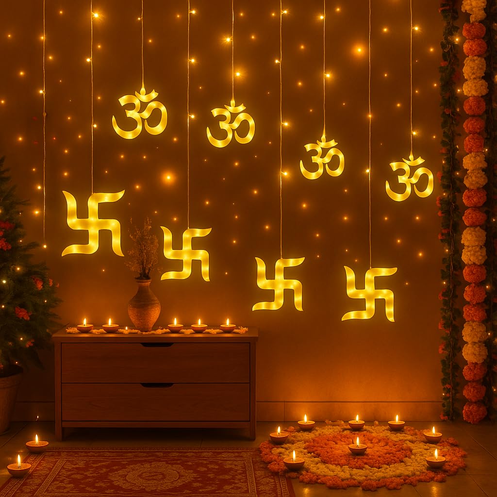 Swastik Curtain Lights for Diwali Hindsutra™